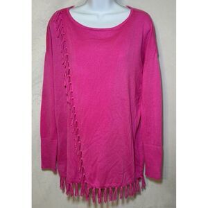 Lilly‎ Pulitzer Women's Small Pink Emberly Sweater Acrylic Tassels Top
